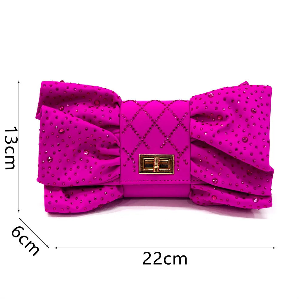 High Quality 2025 Italian Design Embossed Varnish Style Big Diamond Decoration Classic Noble Women Shoes and Bag Set