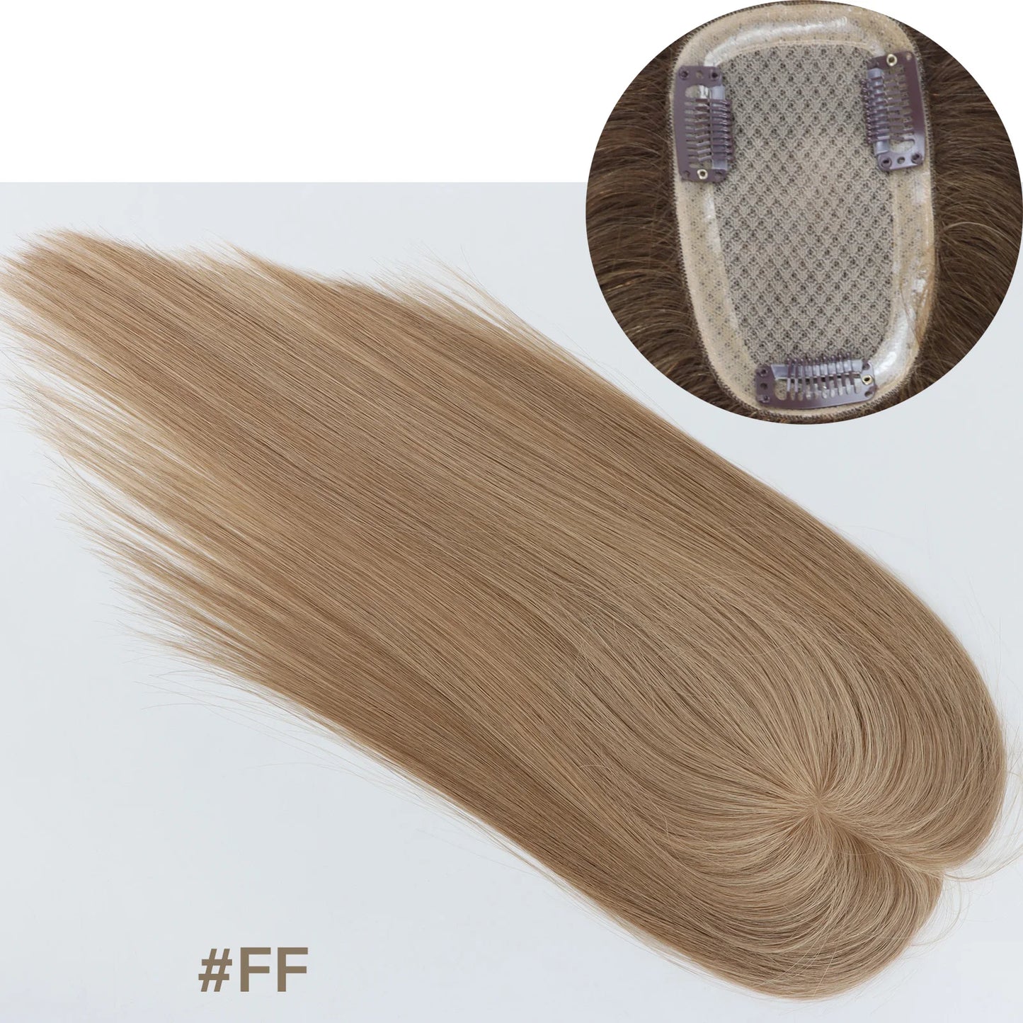 8x12cm Human Hair Topper Silk Top Remy European Hair Full Hand Made Silk Base Soft Breathable with Clips in Various Color Choice