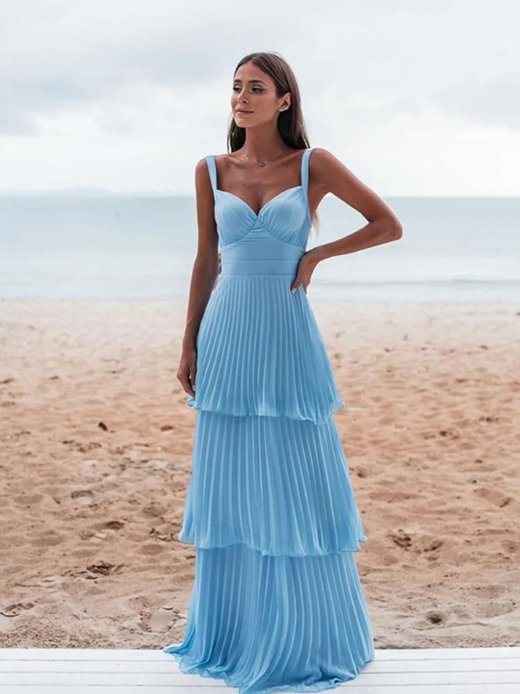 SoDigne Arabic Evening Dresses Spaghetti Strap V-Neck Formal Dress Floor-Length Wedding Guest Prom Party Gown 2025 Customized