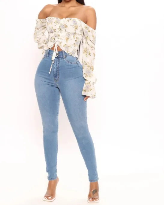 Denim Pencil Pants Jeans Women Streetwear 2025 Skinny Stretch High Waist Washed Pockets Basis Ankle Length Trousers Distressed