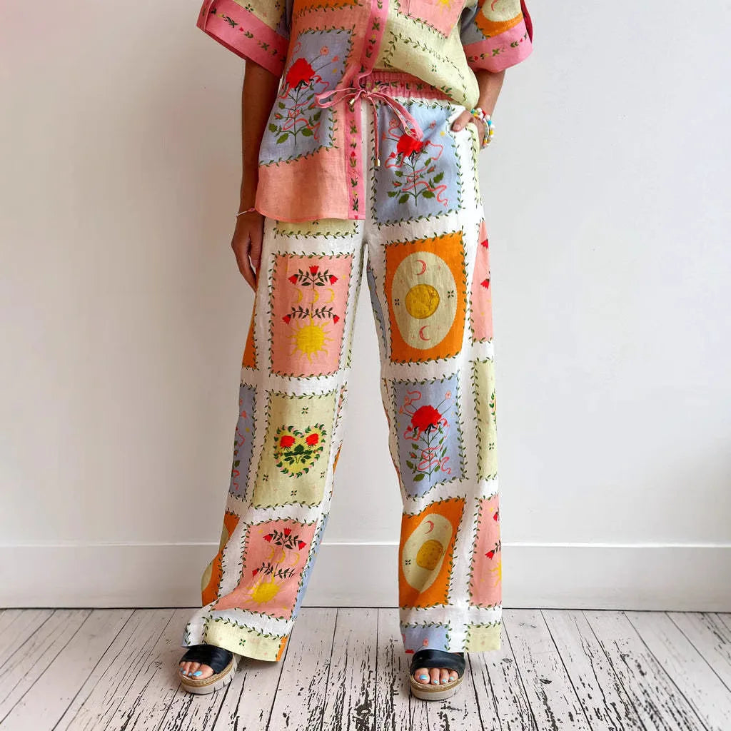 Summer Bathing Suit Cover Up 2025 Pareo Clothing Beach Outfits 2 Piece Sets Women Wear Casual And Fashionable Linen Shirt Print