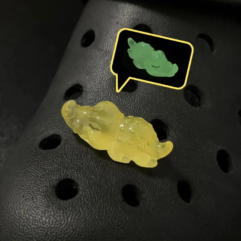 Cute Marine Animal Sleep Crocodile Noctilucent Shoe Charms for Crocs Decorations Garden Sandals Clogs Pins Slipper Accessories