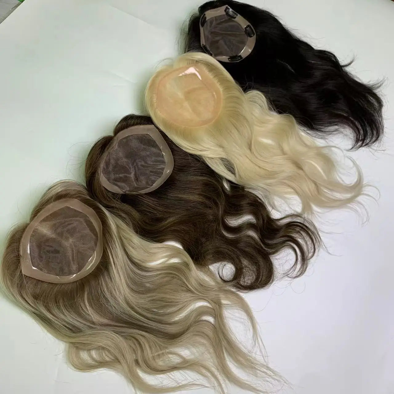 MONO Lace Toppers 6*6 inch Size European Raw Hair Women Toupee Invisible Free Part Hair Toppers Hair Extension