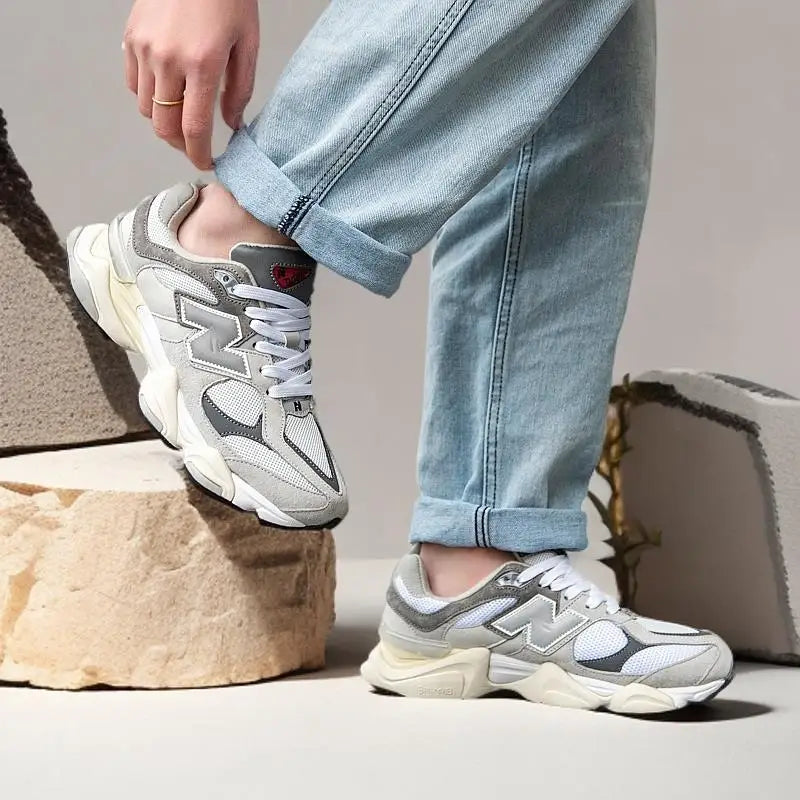 2025 Spring Clunky Sneaker Dad Shoes Lace up  Couple Running Shoes Mesh Breathable Casual Anti slip Sports Shoes Soft sole shoes