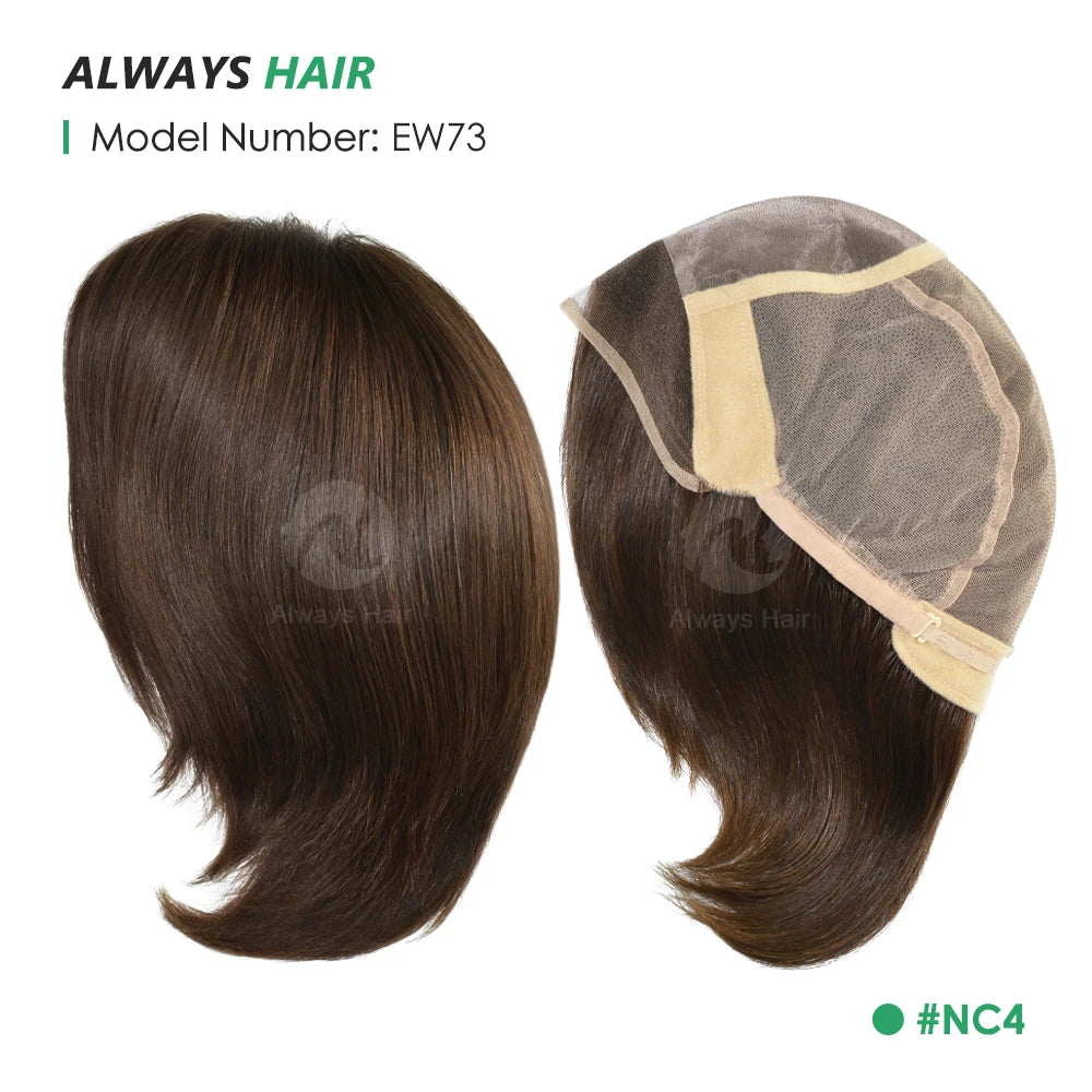 EW73- 6" European Virgin Hair Wig Natural French Lace Front Short Human Hair Women's Wigs