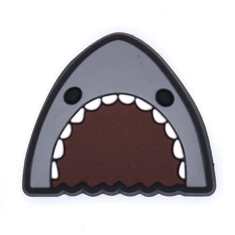 Lovely 1PCS Cartoon Shoe Charms Shark Icon Garden Shoe Accessories For Kids Party Gifts Boys Wristband Animal Button DIY