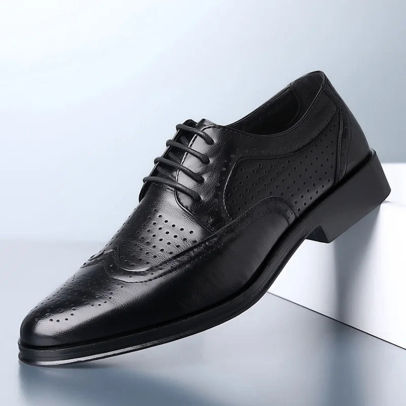 Handcrafted Men Oxford Shoes Business Dress Shoes New Classic Leather Shoes Party Wedding Shoe High Quality Lace-up Formal Shoe