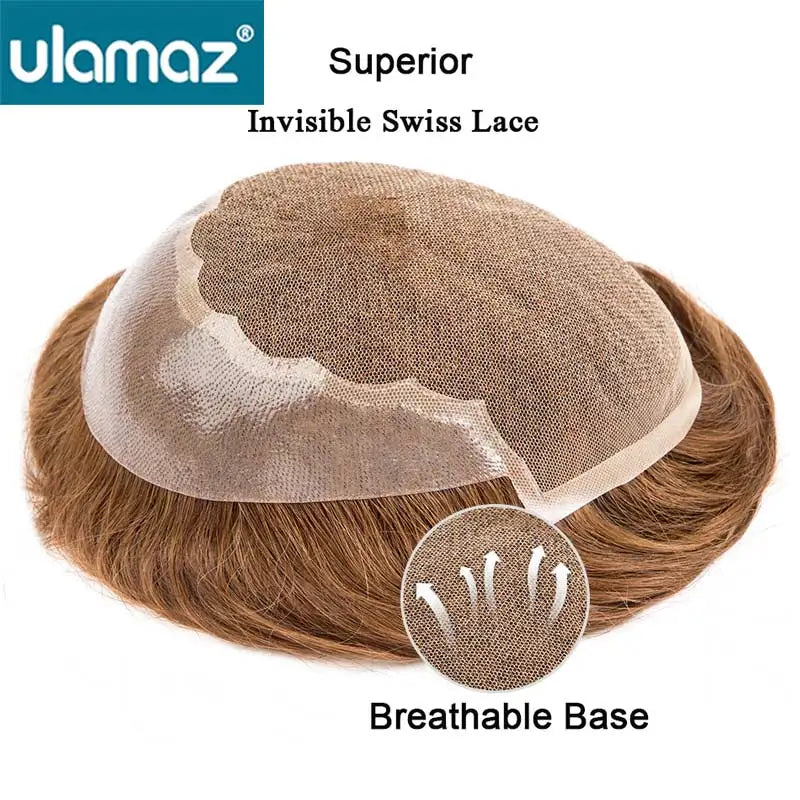 Long Hair Toppers For Women Lace Pu Bleach Knots Hair Topper Human Hair Women's Wigs Natural Hair Straight Hair Woman Wigs 7"x9"