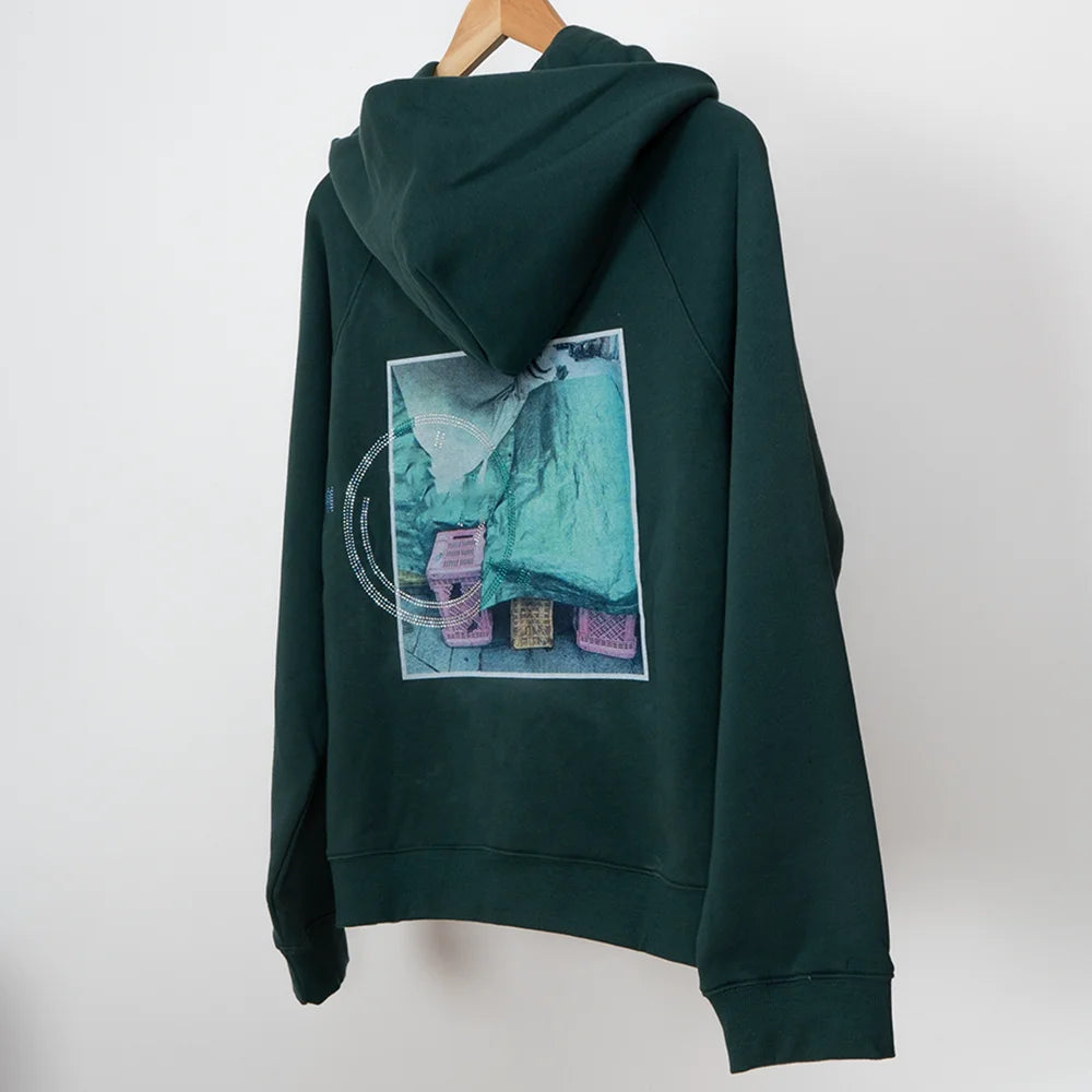 Z5W099 New Winter Niche Women's Hooded Sweatshirt Photo Graphic Print Letter Hot Diamond