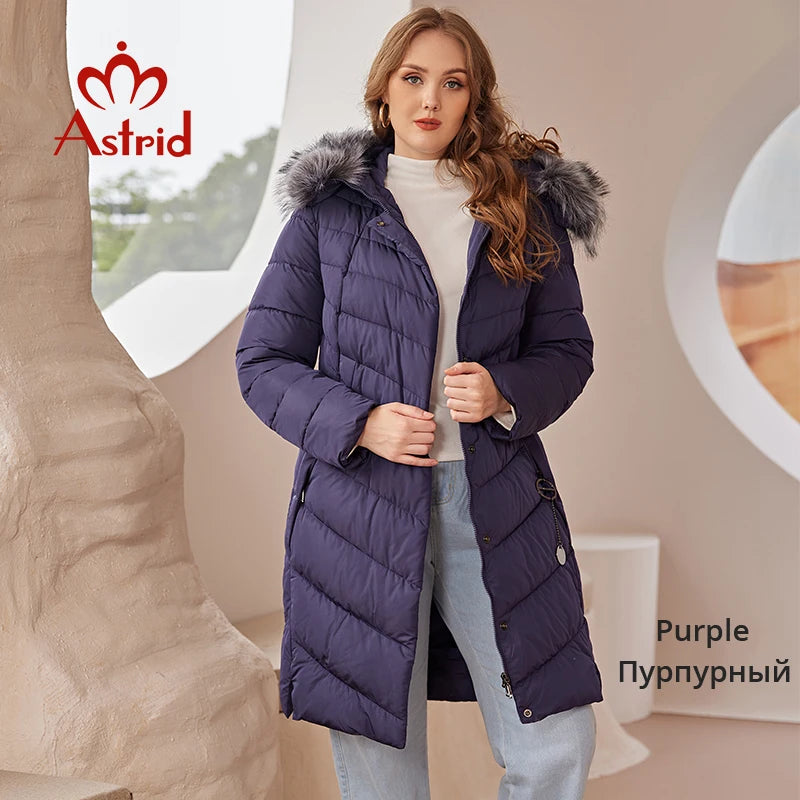 Astrid 2022 Winter new arrival down jacket women with a fur collar loose clothing outerwear quality women winter coat FR-2160