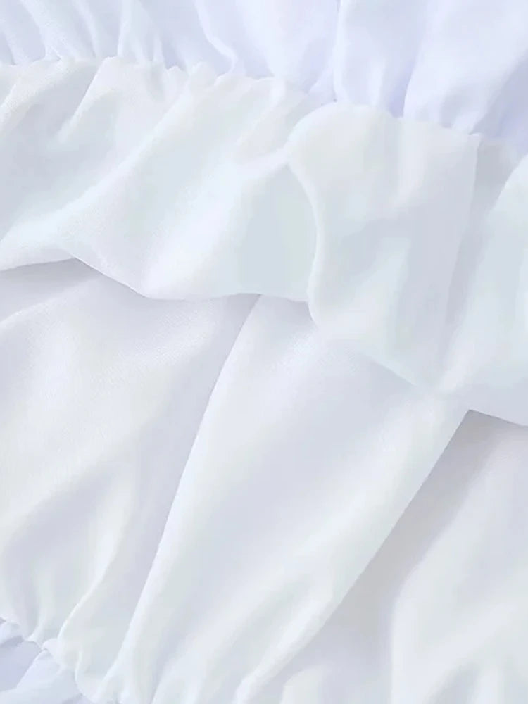 Mooyufon  Women's Balloon Mini Skirt, Mid Elastic Waist, Voluminous Hem, Female Skirts, Fashion