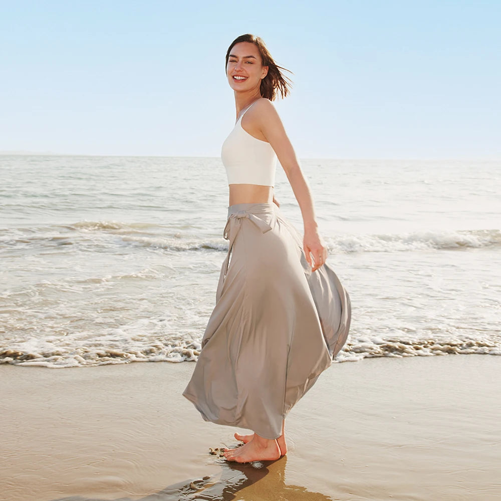 OhSunny One-Piece Beachy Sarong,Summer Multifunctional Bikini Cover Ups,UPF50+ Ice Feeling Long Skirts,Large Size 4 Ways to Wear