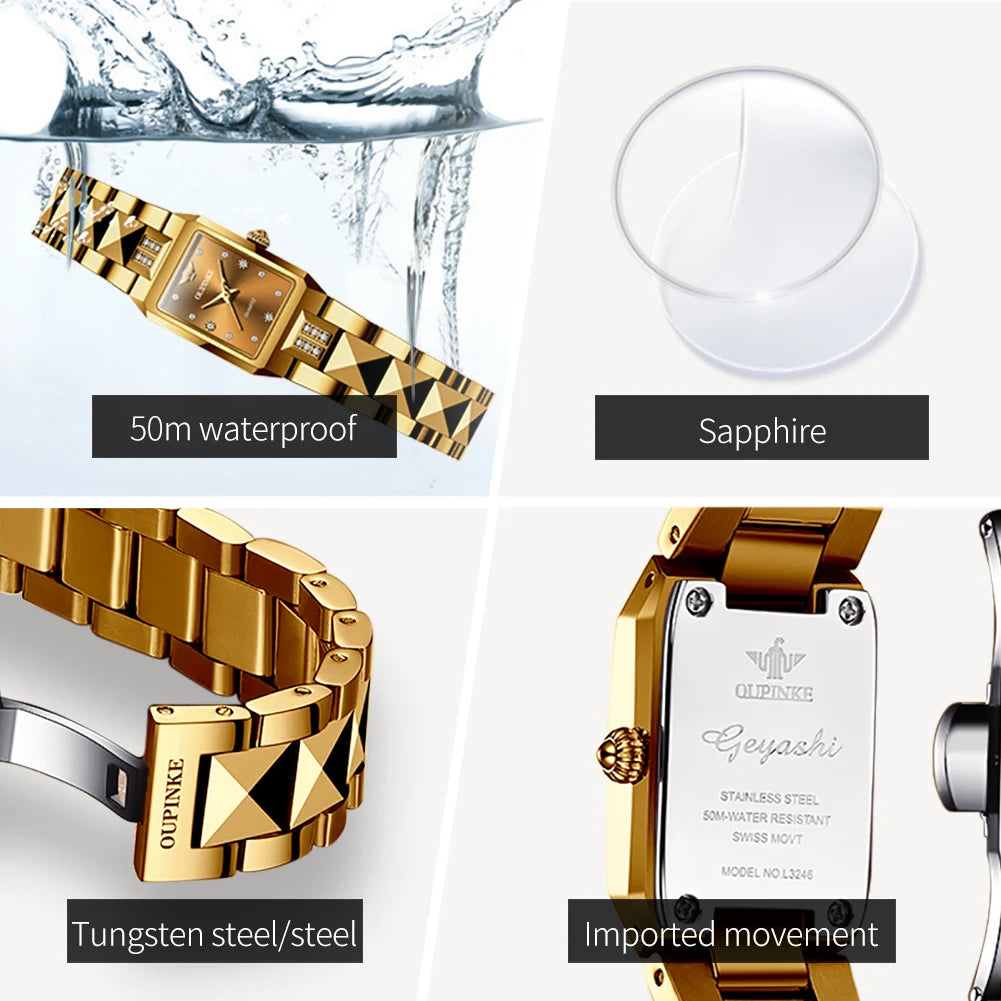 OUPINKE 3246 Women's Watches 50M Waterproof Quartz Movement Watch For Women Top Brand Original Luxury Elegant Ladies Hand Clock