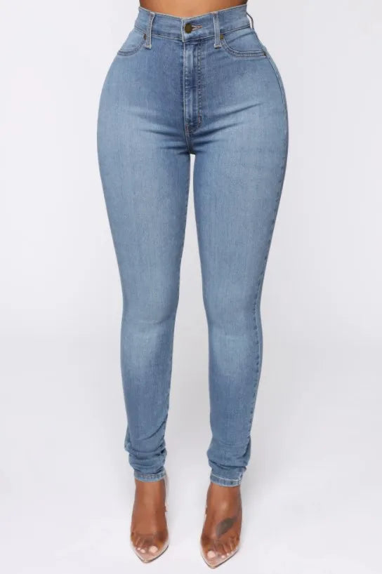 Denim Pencil Pants Jeans Women Streetwear 2025 Skinny Stretch High Waist Washed Pockets Basis Ankle Length Trousers Distressed