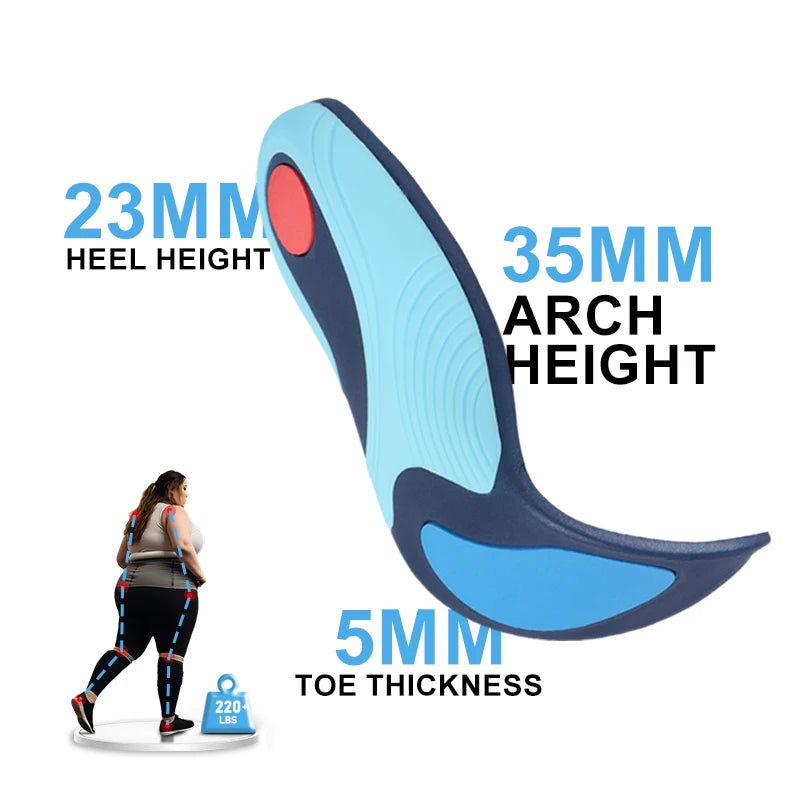 220+lbs Plantar Fasciitis Relief Insoles High Arch Support Absorb Shock Distribute Pressure Perfect for Work Boot Orthotics