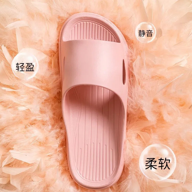 Indoor Home Slippers Thick Bottom Summer Men Women Four Seasons Anti-Slip Indoor Comfortable EVA Ladies Slip-On Sandals
