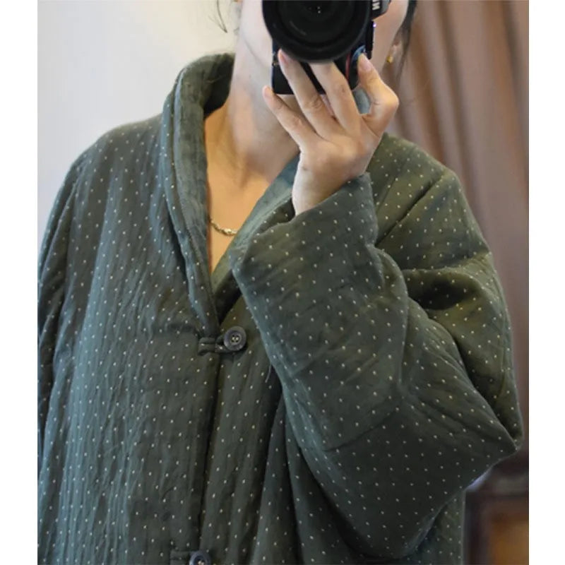 Johnature 2025 Winter Woman New Original Washing Single Breasted Cotton Clothing Long Sleeves Vintage Casual Cotton Clothing