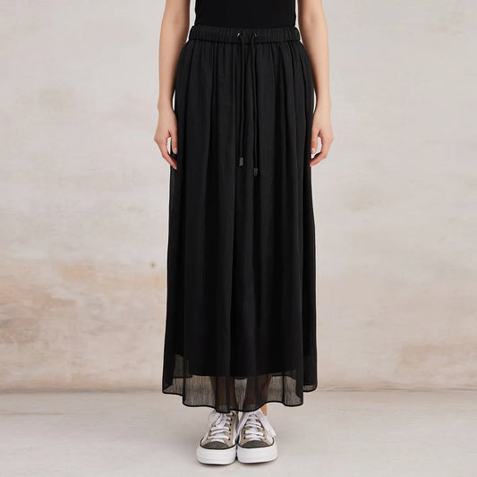 K3069W 75% linen 25% silk  High Quality Luxury Women's Clothing Spring Summer  skirts