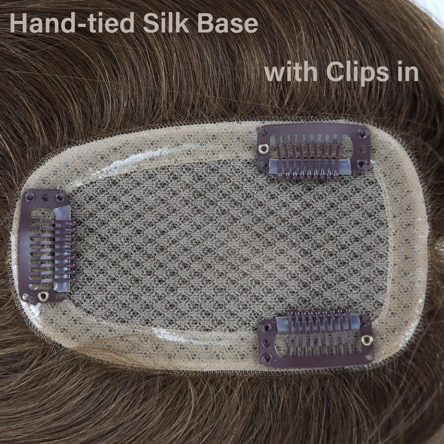 8x12cm Human Hair Topper Silk Top Remy European Hair Full Hand Made Silk Base Soft Breathable with Clips in Various Color Choice