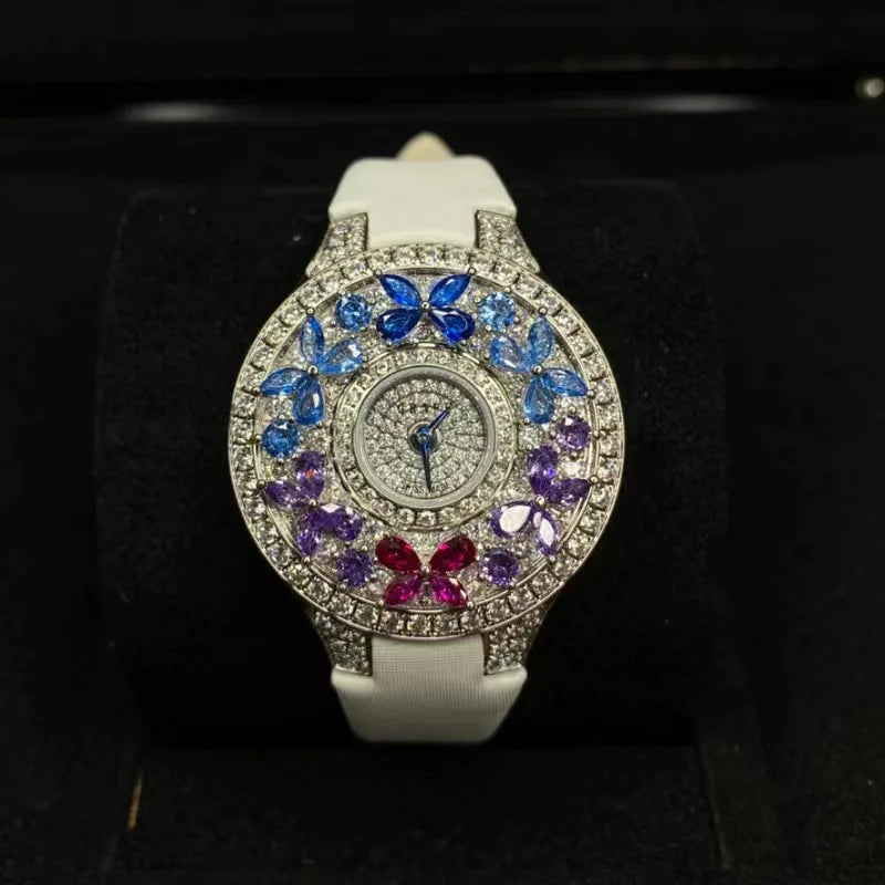 Luxury Colorful Women's Watch Quality Jewel Wristwatch Bracelet Elegant Timepiece for Ladies Luxury Brands Quartz Watches clock