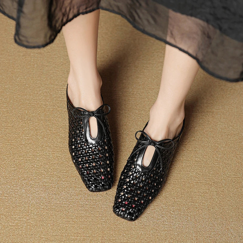 2025 New Summer Casual Shoes for Woman Mid Heel Soft Bottom Casual Shoes Breathable Mesh Shoes Woman Fashion Mueller Slippers