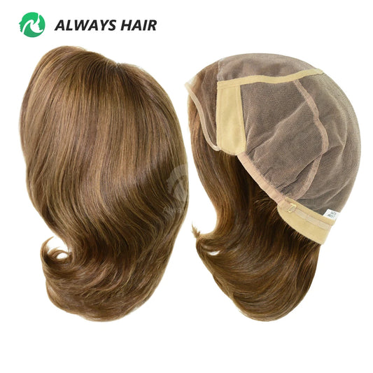 EW73- 6" European Virgin Hair Wig Natural French Lace Front Short Human Hair Women's Wigs