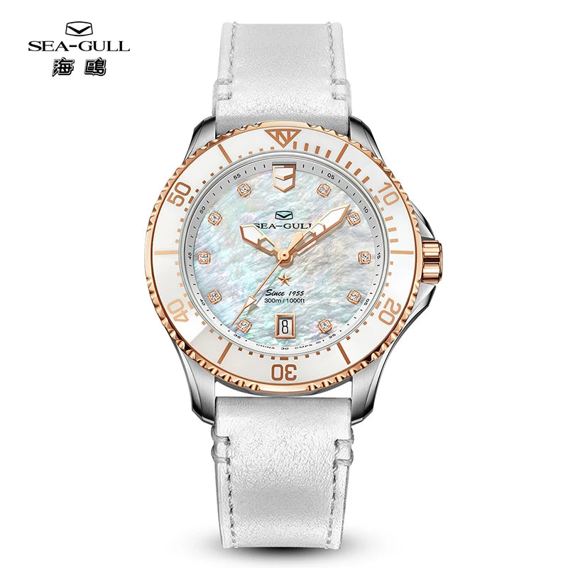Seagull Lady Watches Sports Luxury Mother of Pearl Dial 30Bar Waterproof Wristwatch Outdoor Women Clock Ocean Series Pro 1211