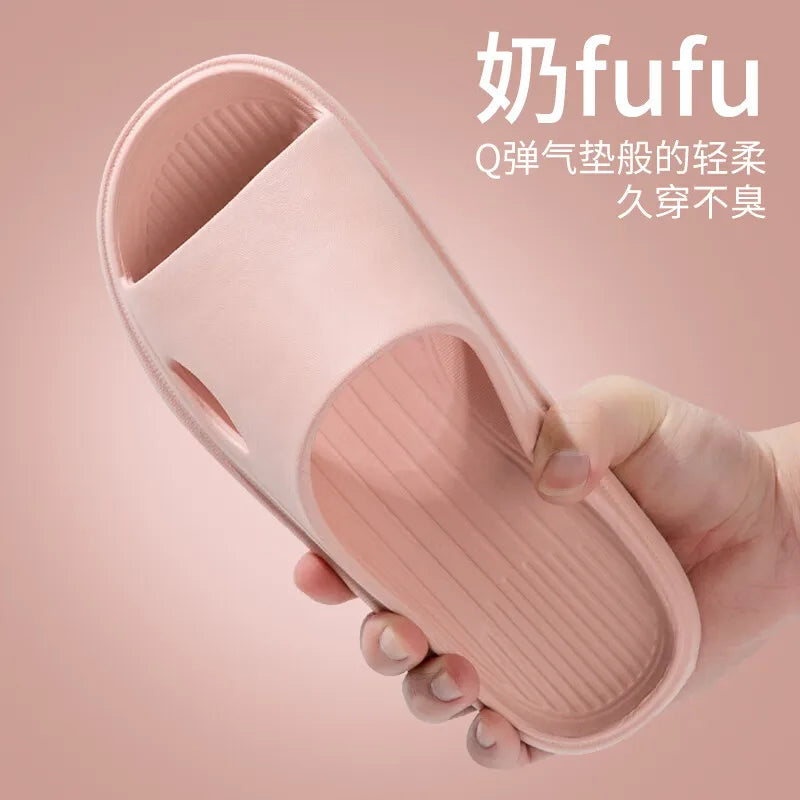Indoor Home Slippers Thick Bottom Summer Men Women Four Seasons Anti-Slip Indoor Comfortable EVA Ladies Slip-On Sandals