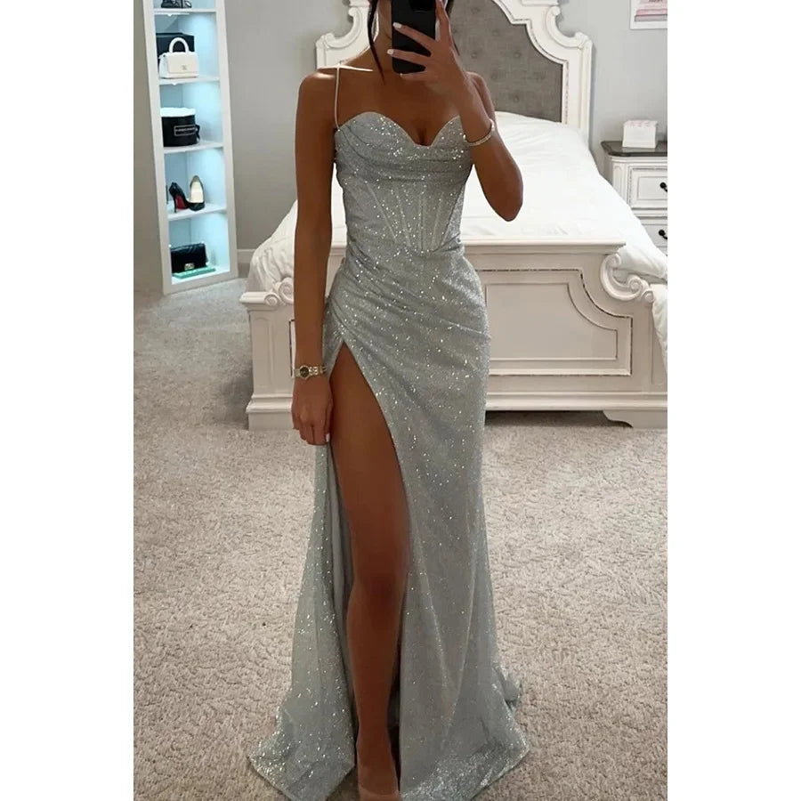 Fashionable Long Dress New Style Party Casual Loose Slit Women's Dress Elegant Evening Gown Wedding Important Occasions