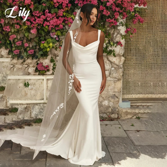 Lily White Elegant Prom Gown Strapless Backless Prom Dresses Satin Mermaid Wedding Trailing Evening Dress حزب فساتين Customized