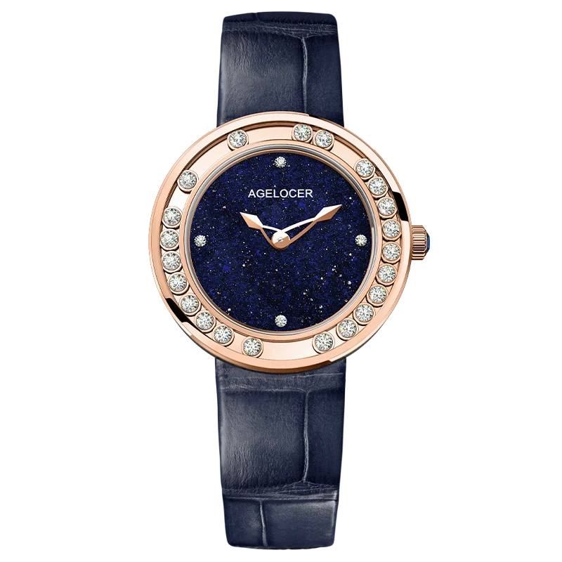 AGELOCER Original Baikal Watch Diamond Women's Quartz Luxury Gold Watch Diamond Watch Birthday Gift for Women