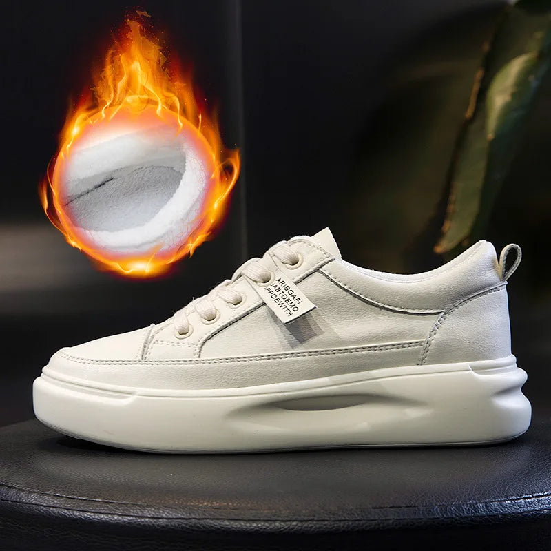 Leather white shoes 2024 spring and summer new single shoes thick sole women's shoes flat shoes casual shoes women's board shoes