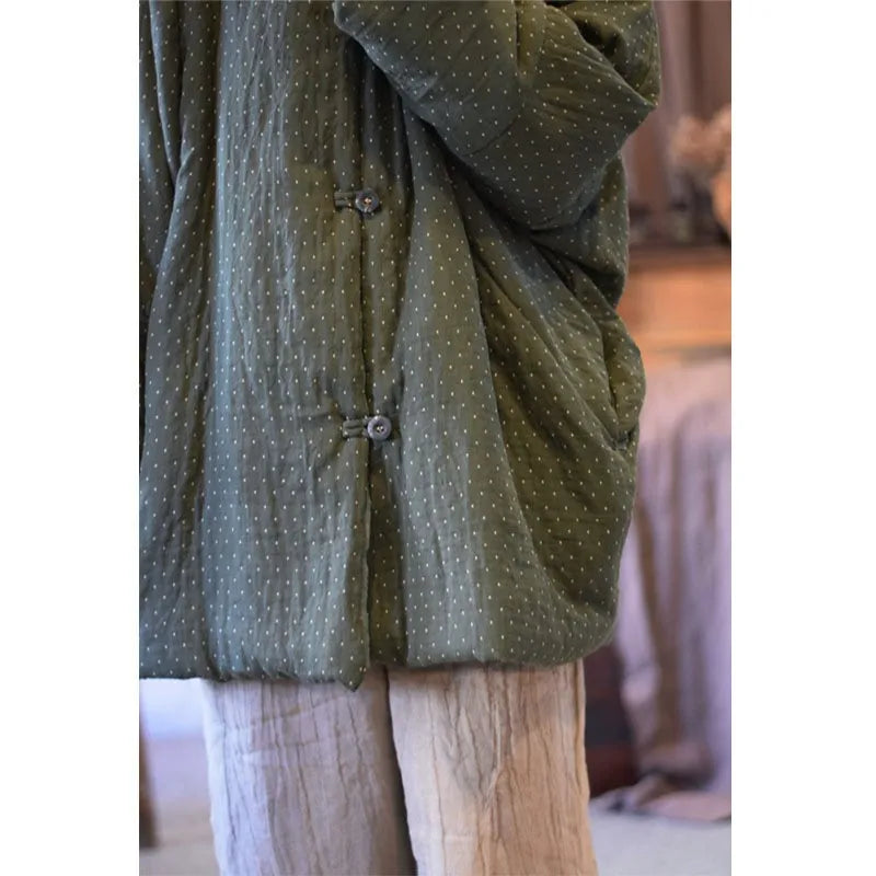 Johnature 2025 Winter Woman New Original Washing Single Breasted Cotton Clothing Long Sleeves Vintage Casual Cotton Clothing