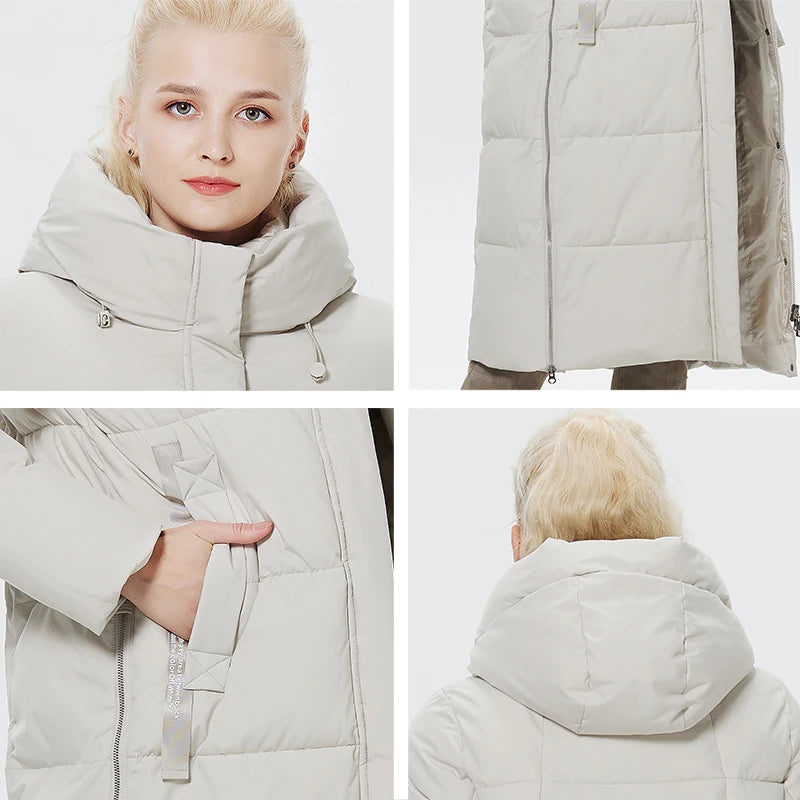 ICEbear-Women's Cotton Hooded Parkas, Long Cotton Coats, Windproof Clothes, Winter Jacket, New Fashion, 2023, GWD22580D