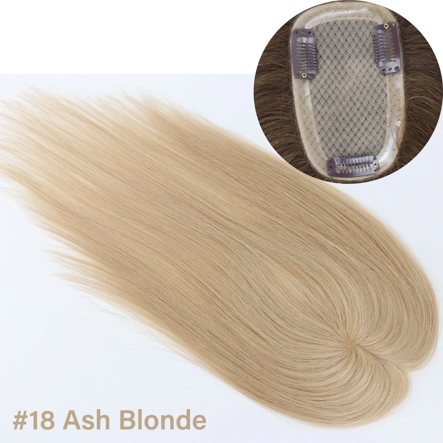 8x12cm Human Hair Topper Silk Top Remy European Hair Full Hand Made Silk Base Soft Breathable with Clips in Various Color Choice