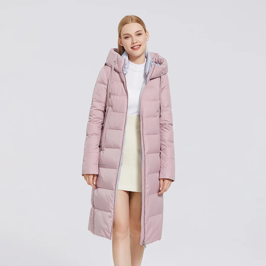 MIEGOFCE Winter Elegant Women Outwear Long Cotton Women's Jackets Hooded Warm Windproof Female Coats Zipper Stand Collar Parka