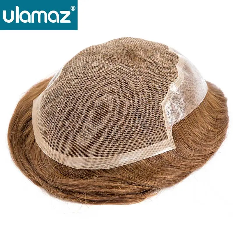 Long Hair Toppers For Women Lace Pu Bleach Knots Hair Topper Human Hair Women's Wigs Natural Hair Straight Hair Woman Wigs 7"x9"