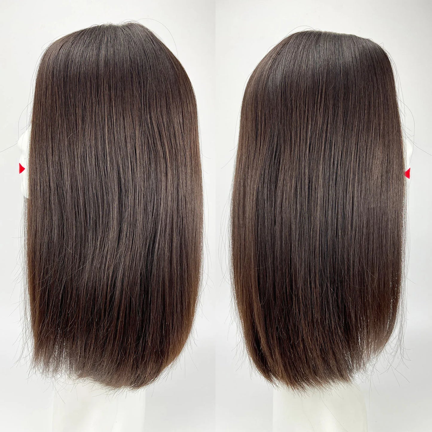 Dark Brown Jewish Topper Real Virgin European Human Hair Kosher Sheitels for White Women Silk Top Hairpieces Natural Scalp