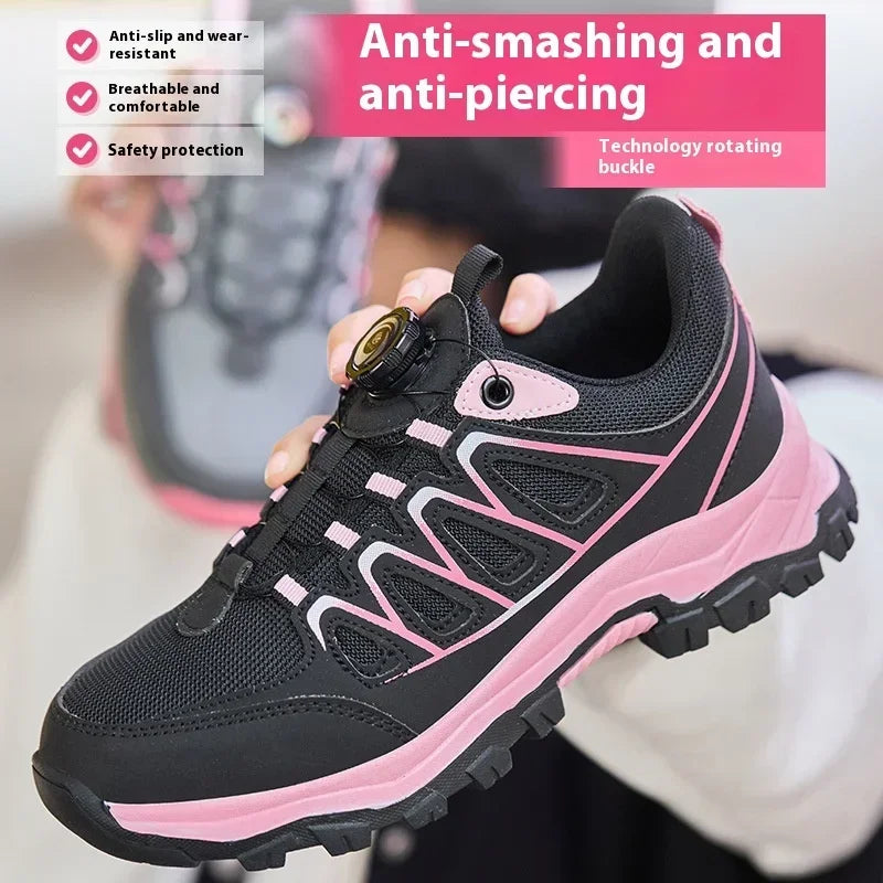 industrial safety tennis shoes for women lightweight work safety shoes steel toe work boots for women anti Puncture sneakers
