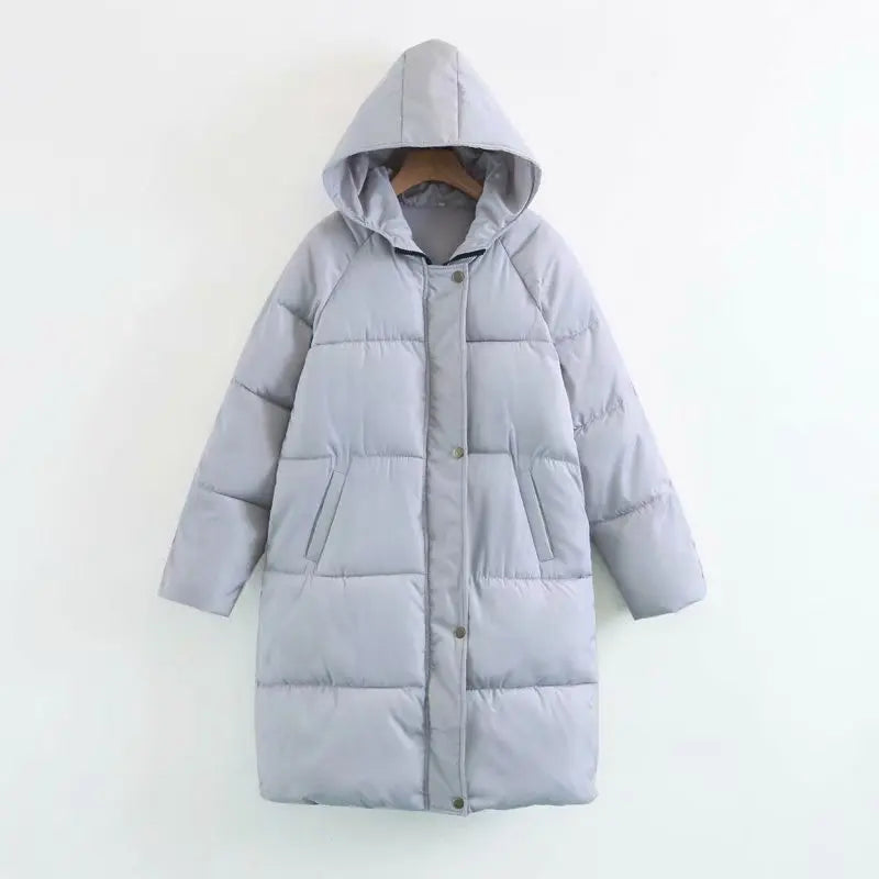 Winter Medium long Padded Coat Thickened And Widened Over The Knee Hooded Padded Coat Bread Coat Ladies Coat