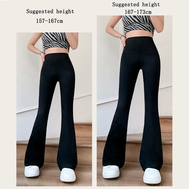 Women Flare Pants Slim High Waist Solid Sexy Shark Flare Pants Elastic Butt Lift Skinny Leggings Fashion Casual Streetwear
