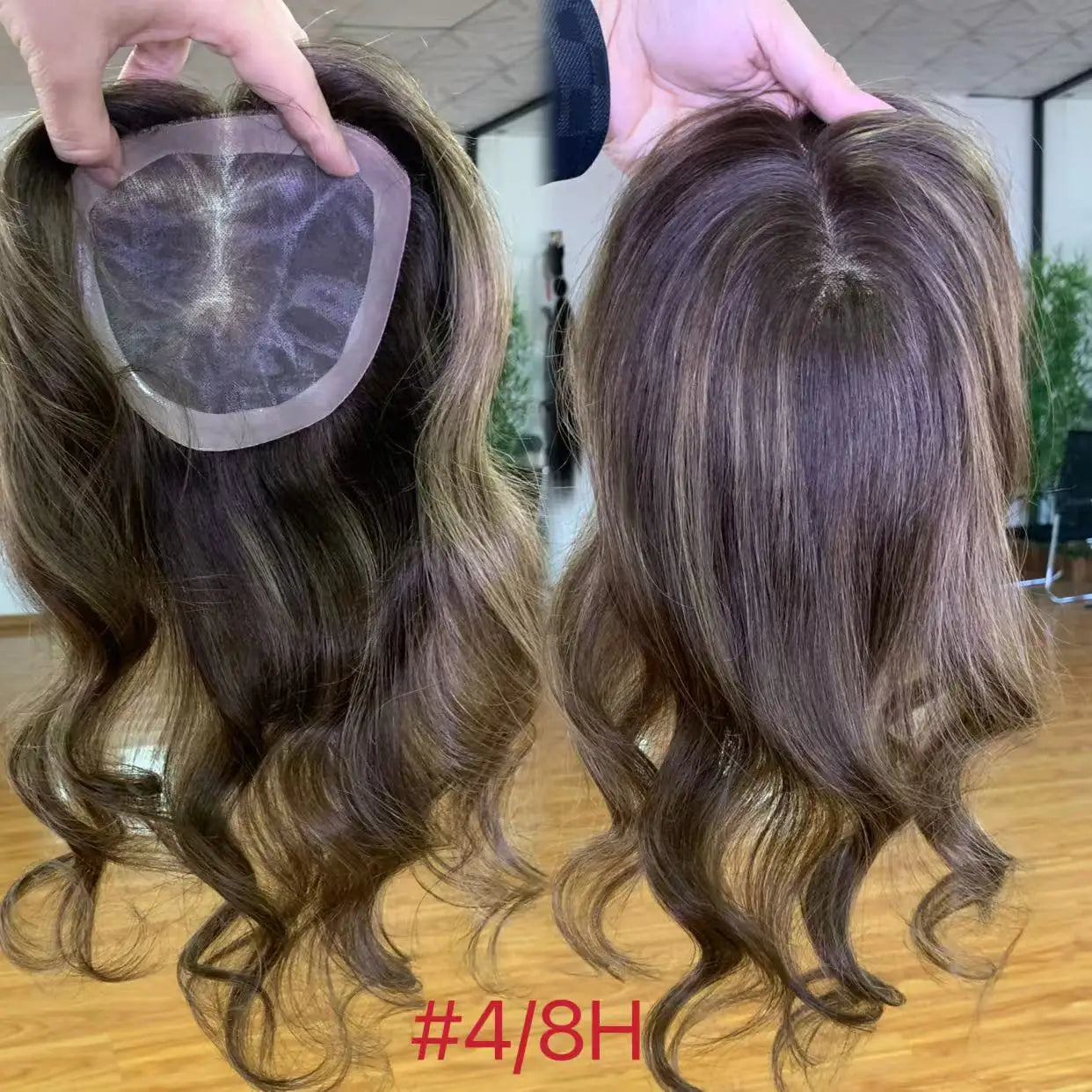 MONO Lace Toppers 6*6 inch Size European Raw Hair Women Toupee Invisible Free Part Hair Toppers Hair Extension