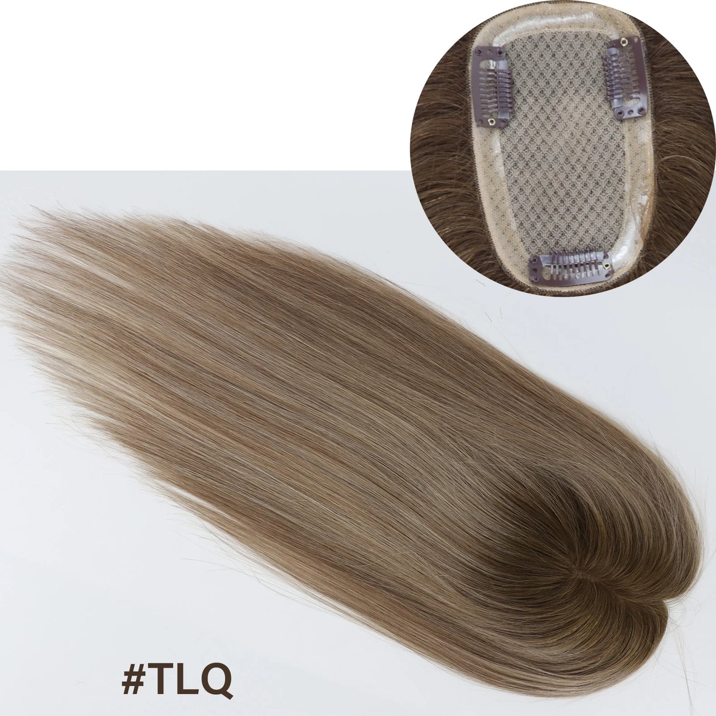 8x12cm Human Hair Topper Silk Top Remy European Hair Full Hand Made Silk Base Soft Breathable with Clips in Various Color Choice