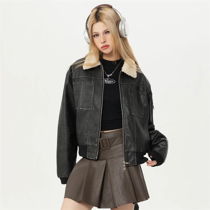 Winter Coats Woman 2024 New in Outerwears Jackets for Women Offers Female Outer Faux Fur Coat Women's Motorcycle Leather Jacket