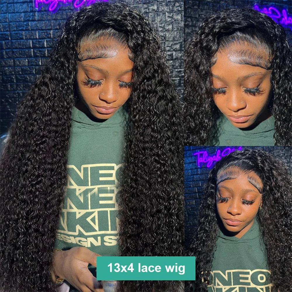 13x4 13x6 Water Wave HD Lace Front Wigs For Black Women Pre Plucked With Baby Hair Curly Human Hair Wigs Deep Wave Closure Wigs