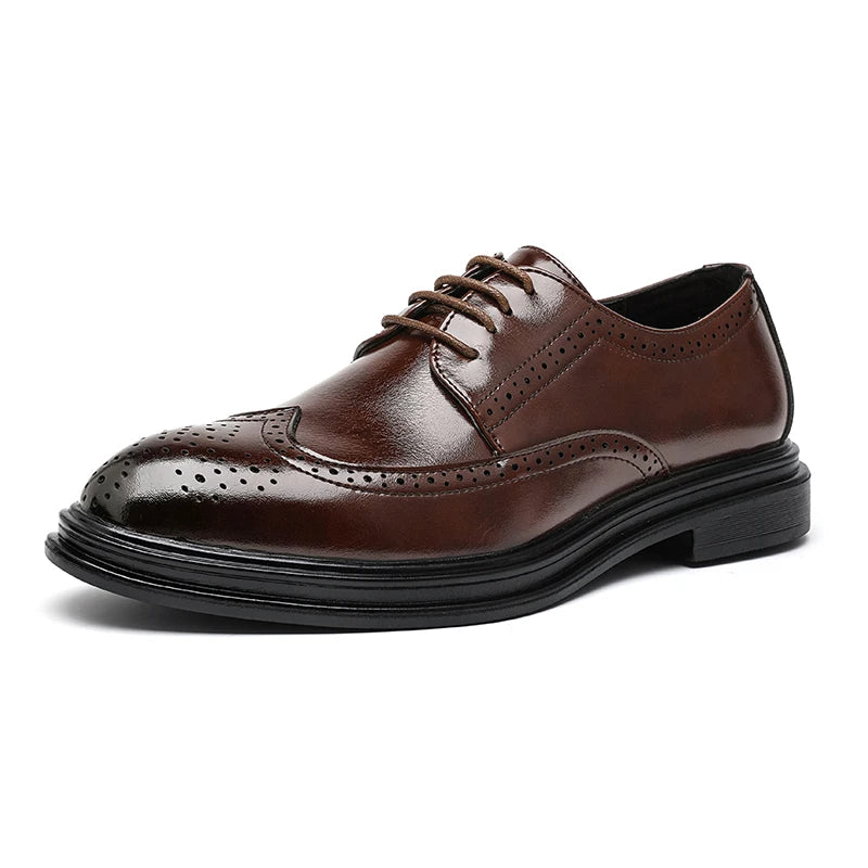 Genuine Leather Men's Dress Shoes Lace-Up Men Big Size 38-46 Casual Shoes Handmade Classic Men Footwear for Wedding Male Oxfords