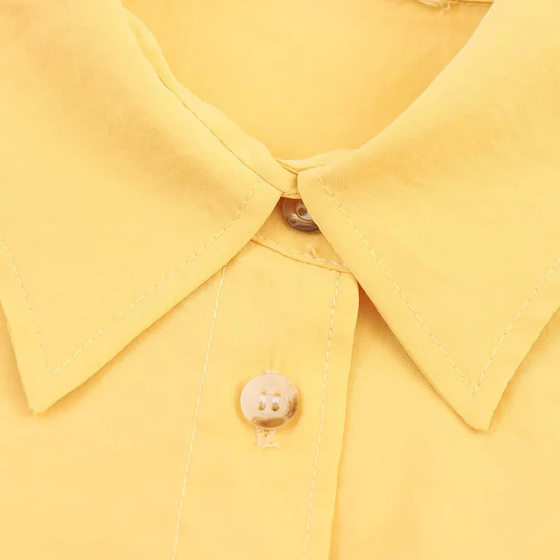 Autumn Turn-down Collar Long Sleeved Single Breasted Poplin Shirts Women Versatile Blouses Female Casual Loose Tops 2025 New