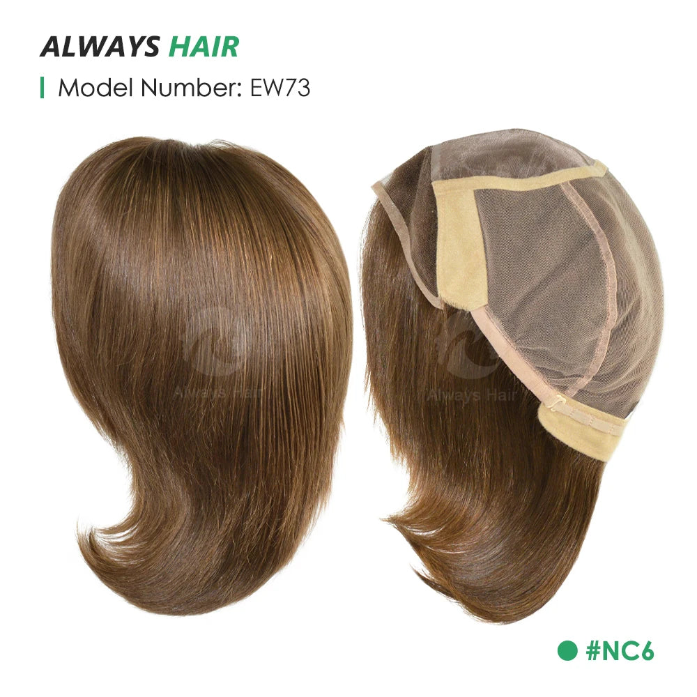 EW73- 6" European Virgin Hair Wig Natural French Lace Front Short Human Hair Women's Wigs