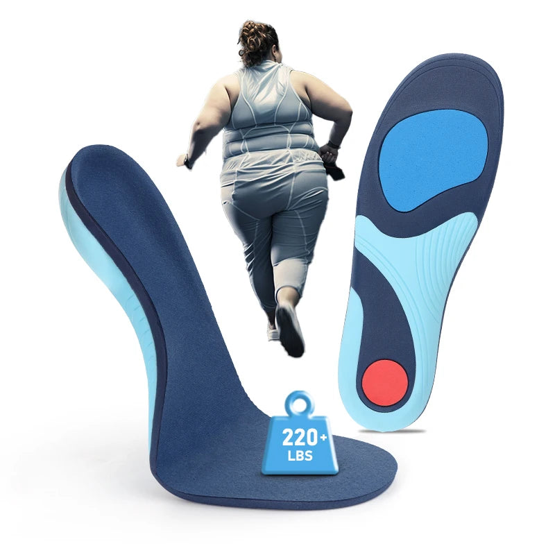 220+lbs Plantar Fasciitis Relief Insoles High Arch Support Absorb Shock Distribute Pressure Perfect for Work Boot Orthotics
