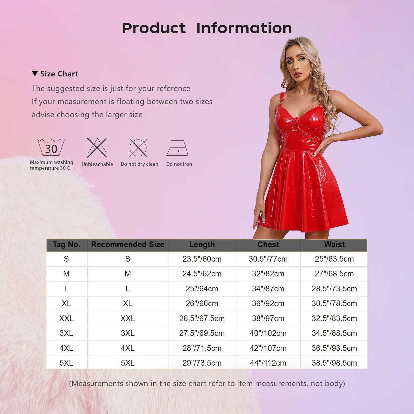 Women's Wet Look Patent Leather Dress O-Ring Rivets Strappy Latex Shiny Vinyl Slip Dress Outfit Gothic Party Dress Clubwear